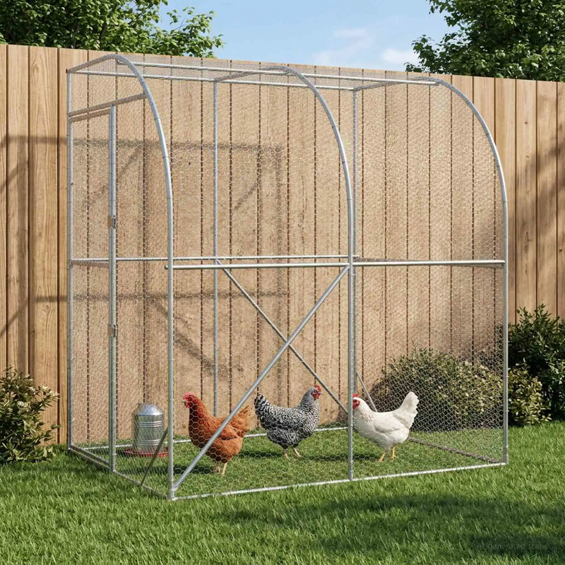 Chicken Coop Silver 200 x 200 x 215 cm Galvanised Steel