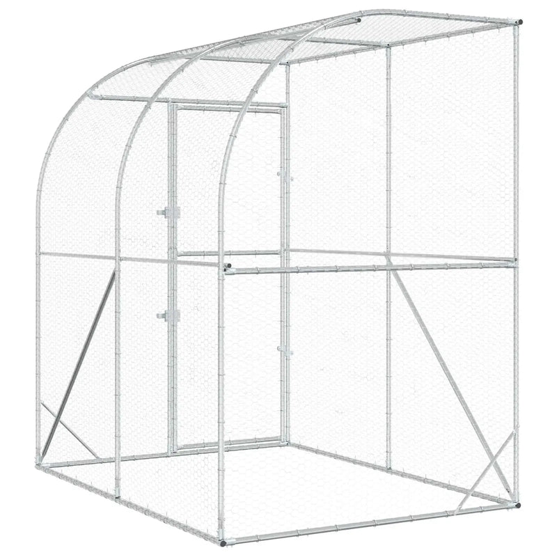 Chicken Coop Silver 200 x 200 x 215 cm Galvanised Steel