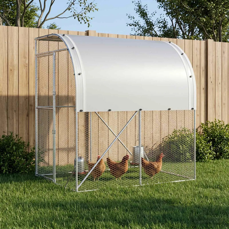 Chicken Coop Silver 200 x 200 x 215 cm Galvanised Steel