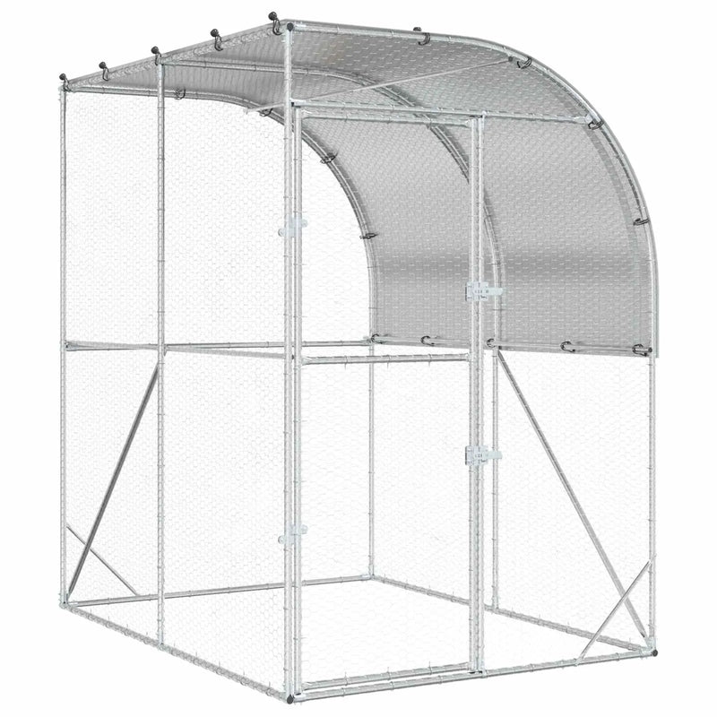 Chicken Coop Silver 200 x 200 x 215 cm Galvanised Steel