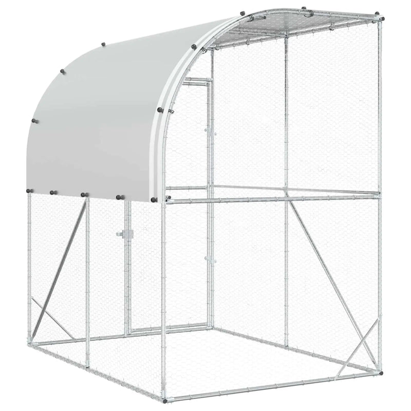 Chicken Coop Silver 200 x 200 x 215 cm Galvanised Steel