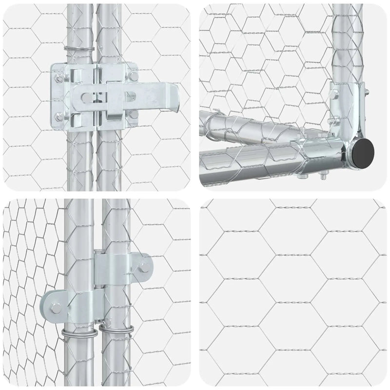 Chicken Coop Silver 200 x 200 x 215 cm Galvanised Steel