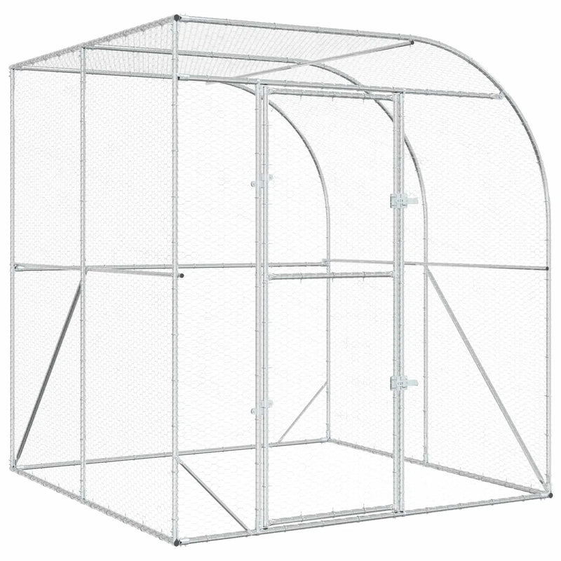Chicken Coop Silver 200 x 200 x 215 cm Galvanised Steel