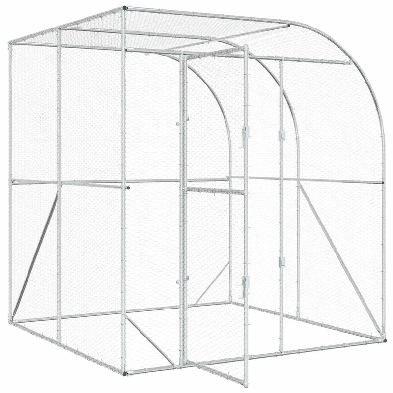 Chicken Coop Silver 200 x 200 x 215 cm Galvanised Steel