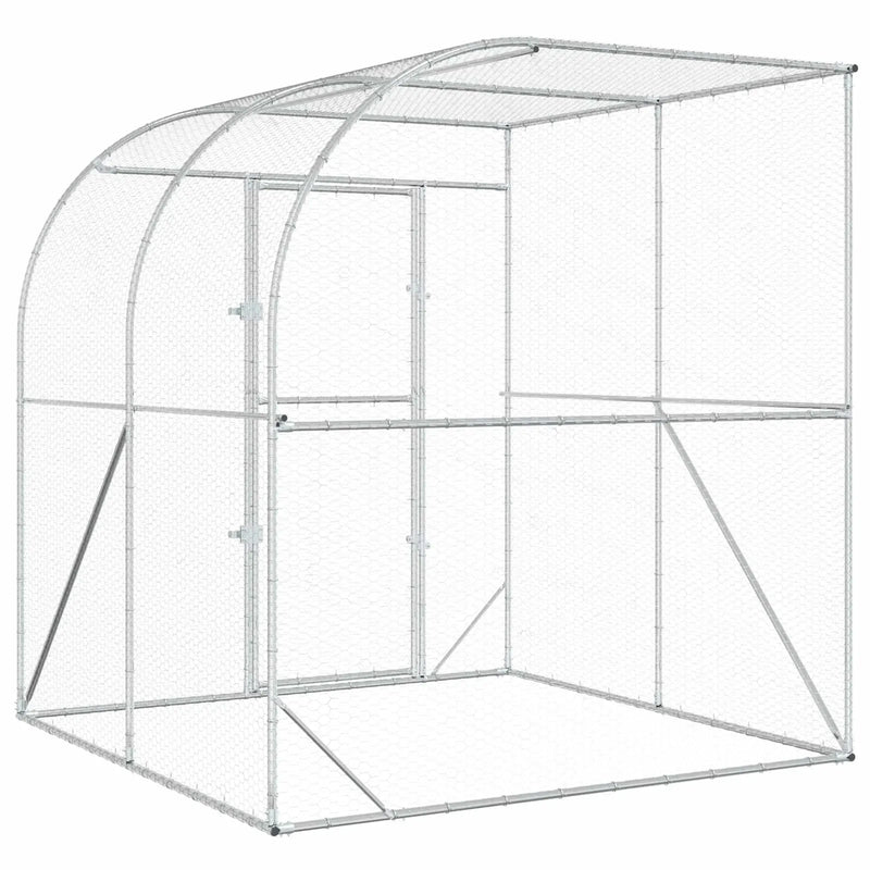 Chicken Coop Silver 200 x 200 x 215 cm Galvanised Steel
