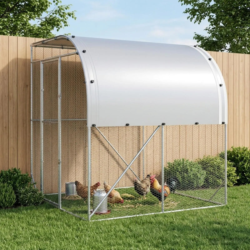Chicken Coop Silver 200 x 200 x 215 cm Galvanised Steel