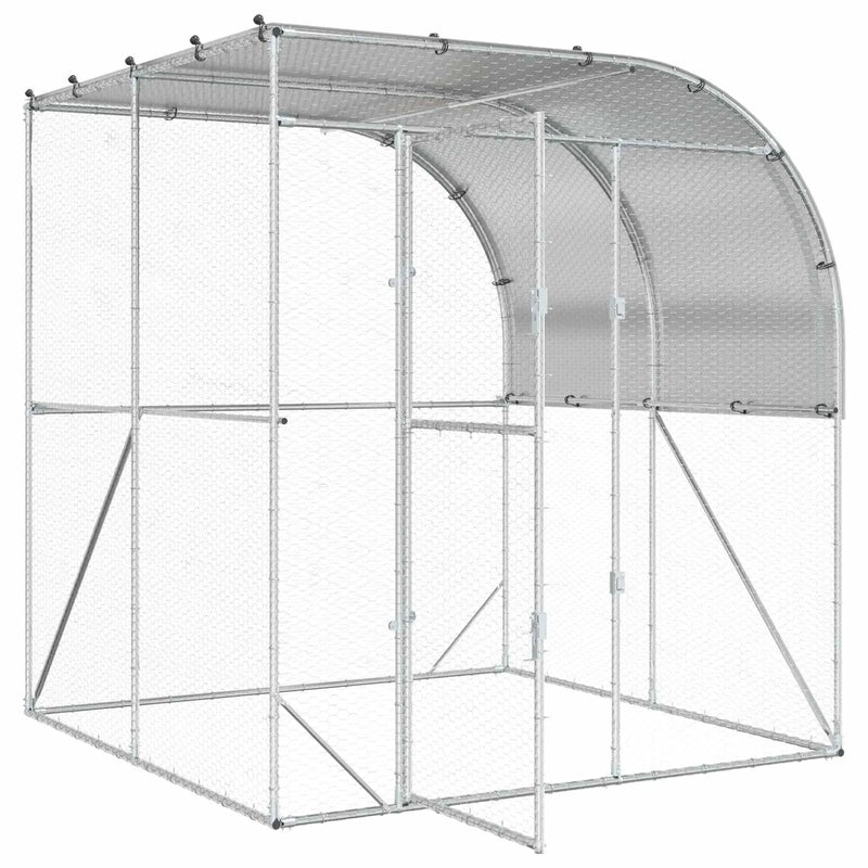 Chicken Coop Silver 200 x 200 x 215 cm Galvanised Steel