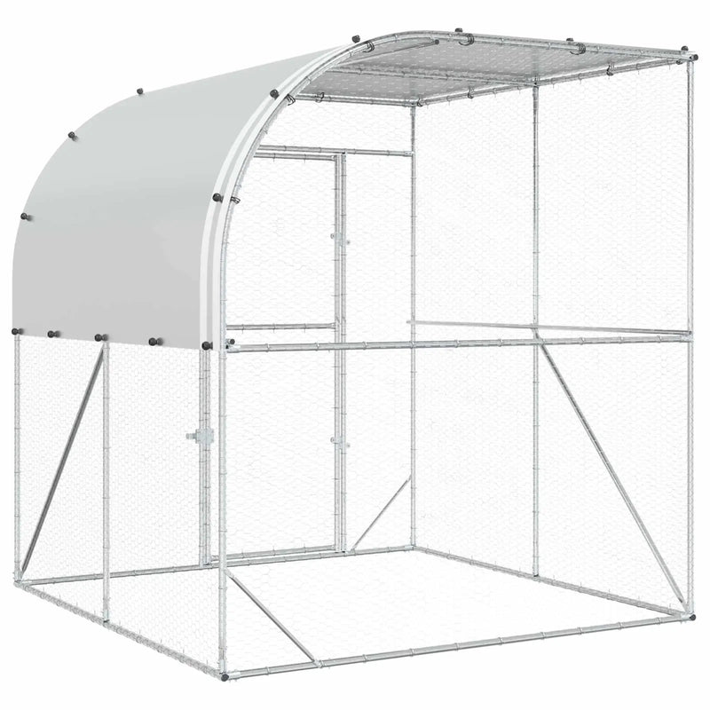 Chicken Coop Silver 200 x 200 x 215 cm Galvanised Steel
