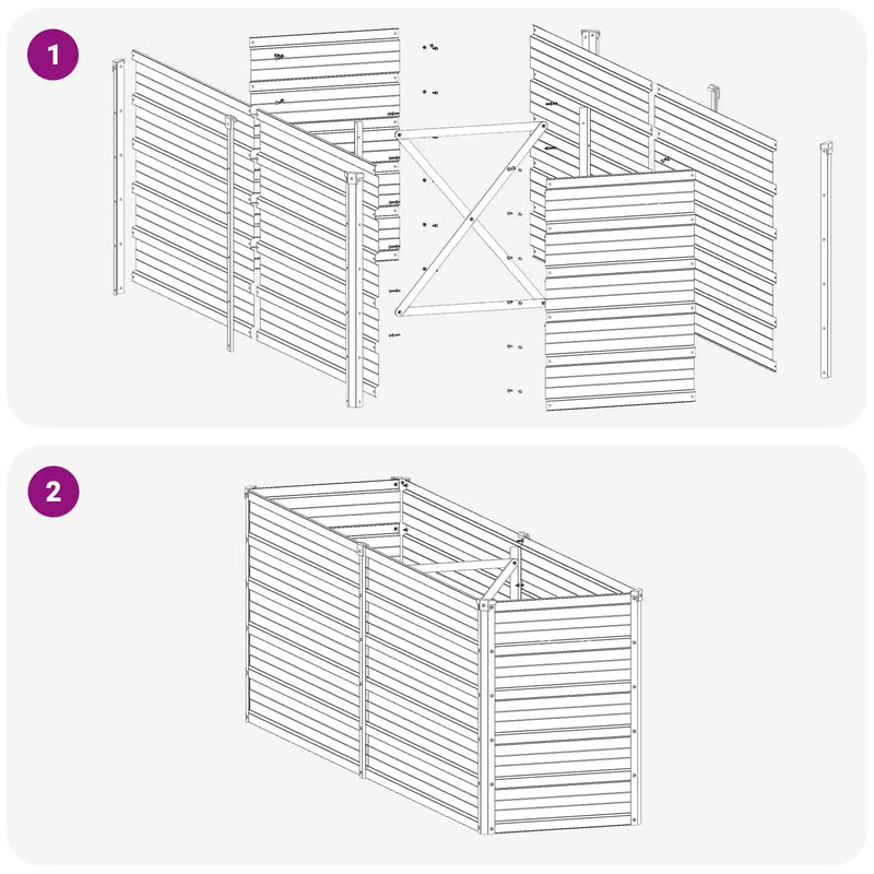 Raised Garden Bed Grey 160 x 40 x 55 cm cold-rolled steel