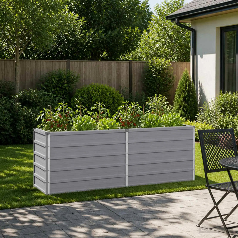 Raised Garden Bed Grey 160 x 40 x 55 cm cold-rolled steel