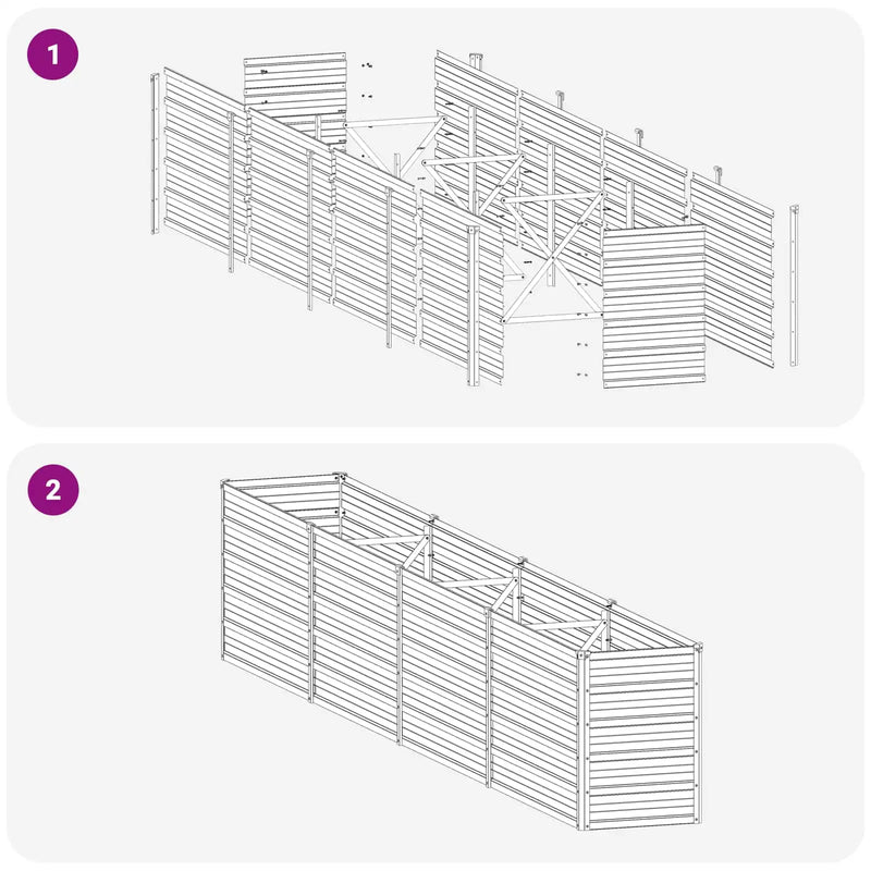 Raised Garden Bed Grey 320 x 40 x 55 cm cold-rolled steel