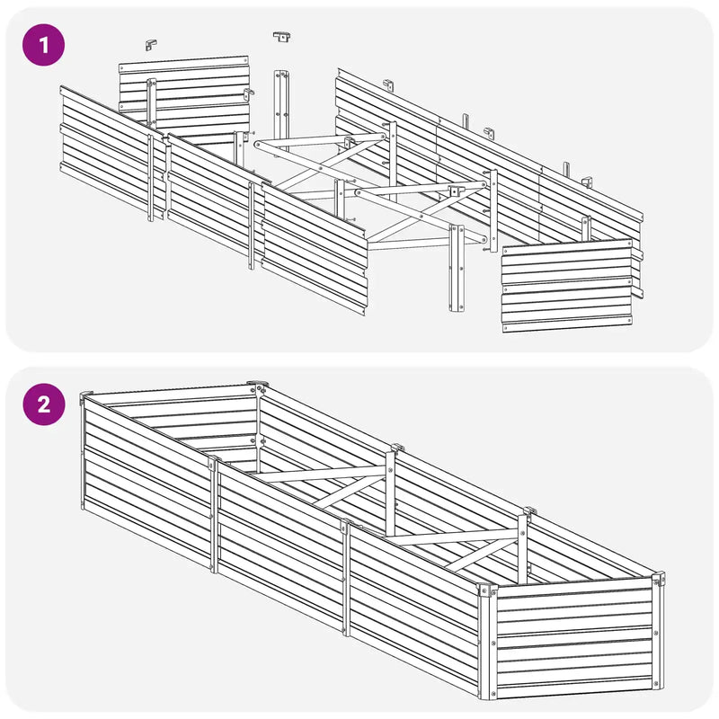 Raised Garden Bed Anthracite 240 x 40 x 24 cm cold-rolled steel
