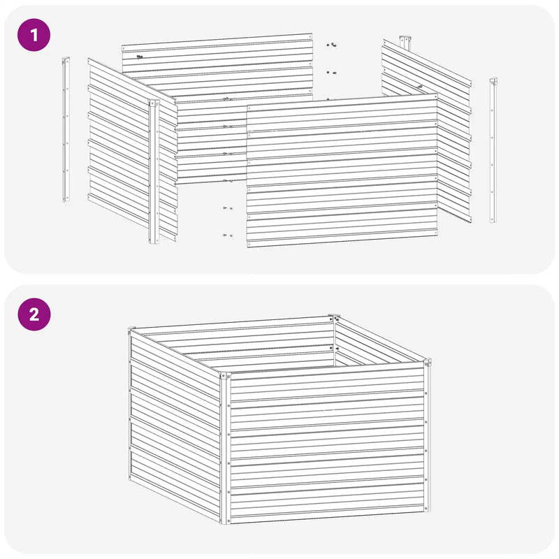 Raised Garden Bed Rusty 100 x 80 x 55 cm corton