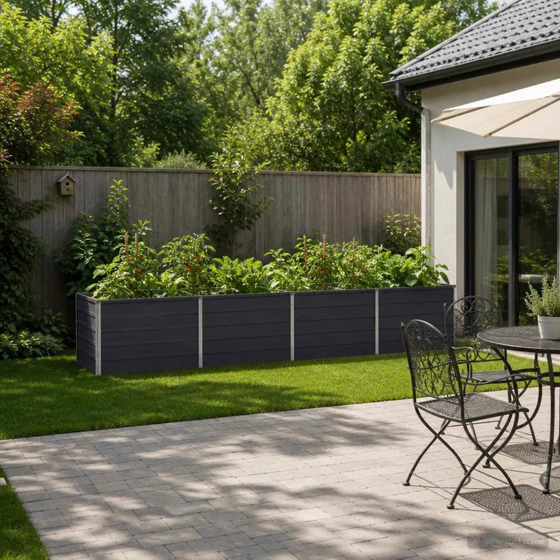 Raised Garden Bed Anthracite 320 x 80 x 55 cm cold-rolled steel