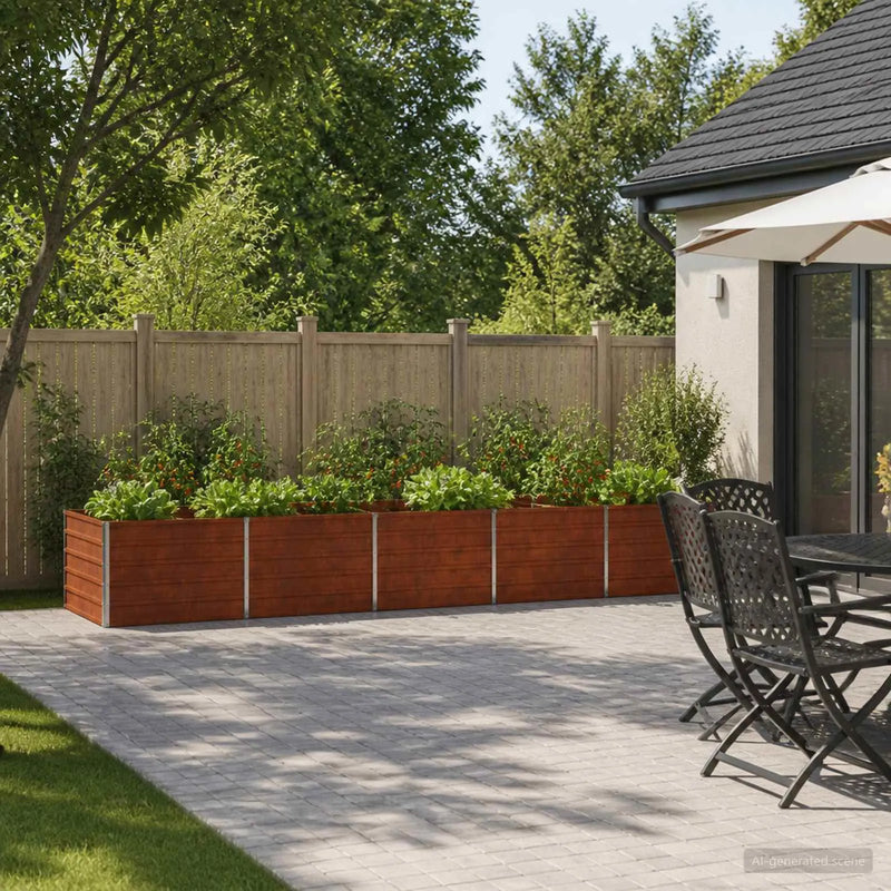 Raised Garden Bed Rusty 400 x 80 x 55 cm corton