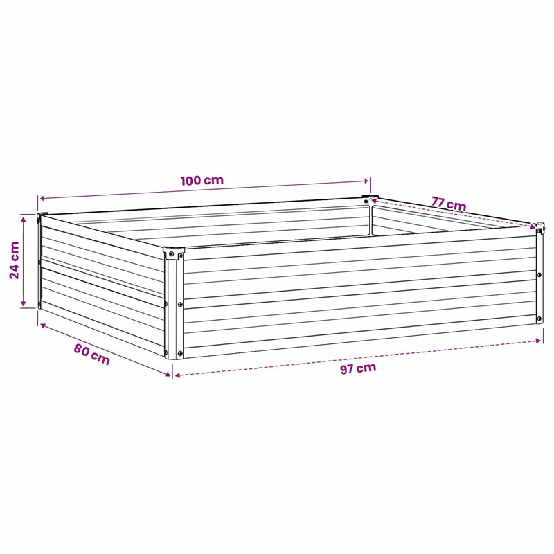 Raised Garden Bed Anthracite 100 x 80 x 24 cm cold-rolled steel
