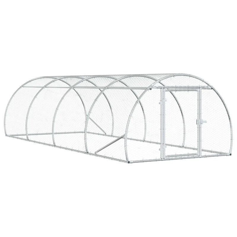 Chicken Coop Silver 400 x 150 x 100 cm Galvanised Steel