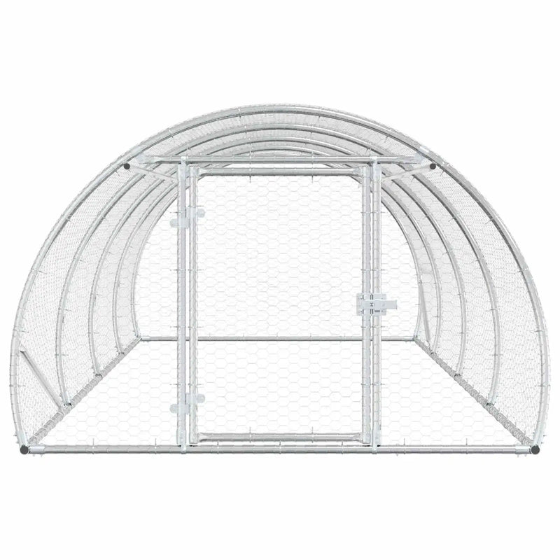 Chicken Coop Silver 400 x 150 x 100 cm Galvanised Steel