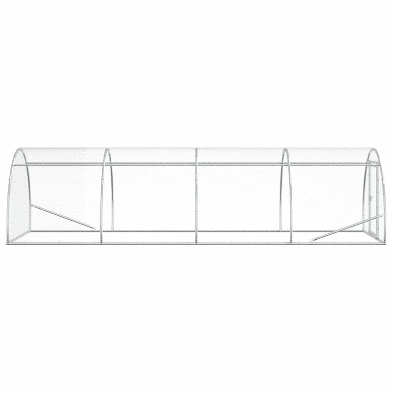 Chicken Coop Silver 400 x 150 x 100 cm Galvanised Steel
