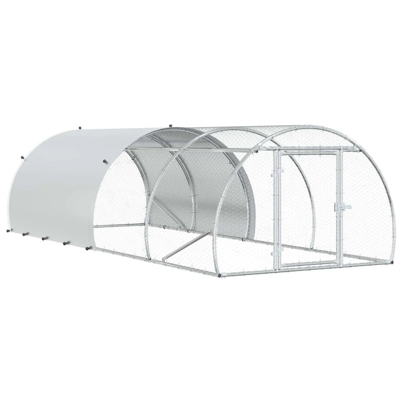 Chicken Coop Silver 400 x 150 x 100 cm Galvanised Steel