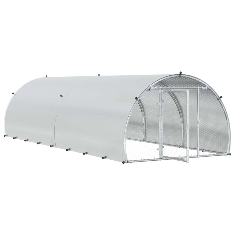 Chicken Coop Silver 400 x 150 x 100 cm Galvanised Steel