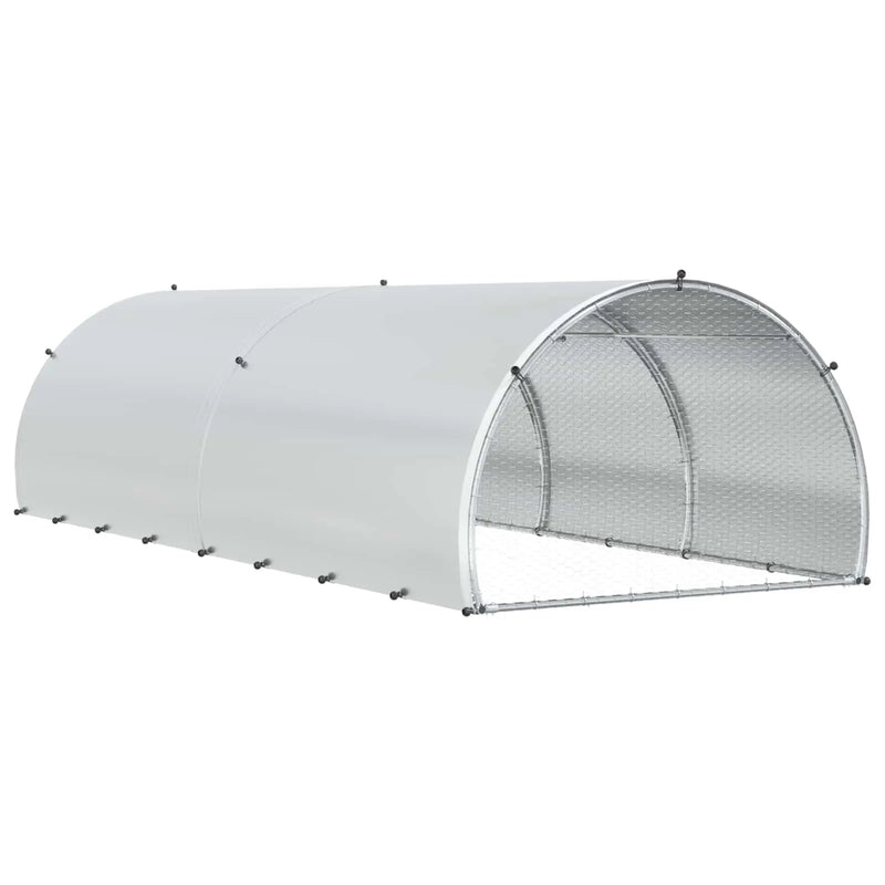 Chicken Coop Silver 400 x 150 x 100 cm Galvanised Steel
