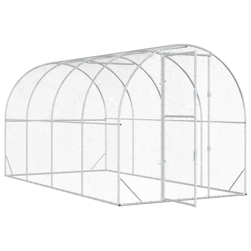 Chicken Coop Silver 400 x 200 x 200 cm Galvanised Steel
