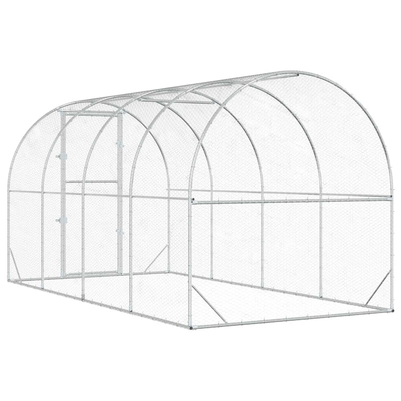 Chicken Coop Silver 400 x 200 x 200 cm Galvanised Steel