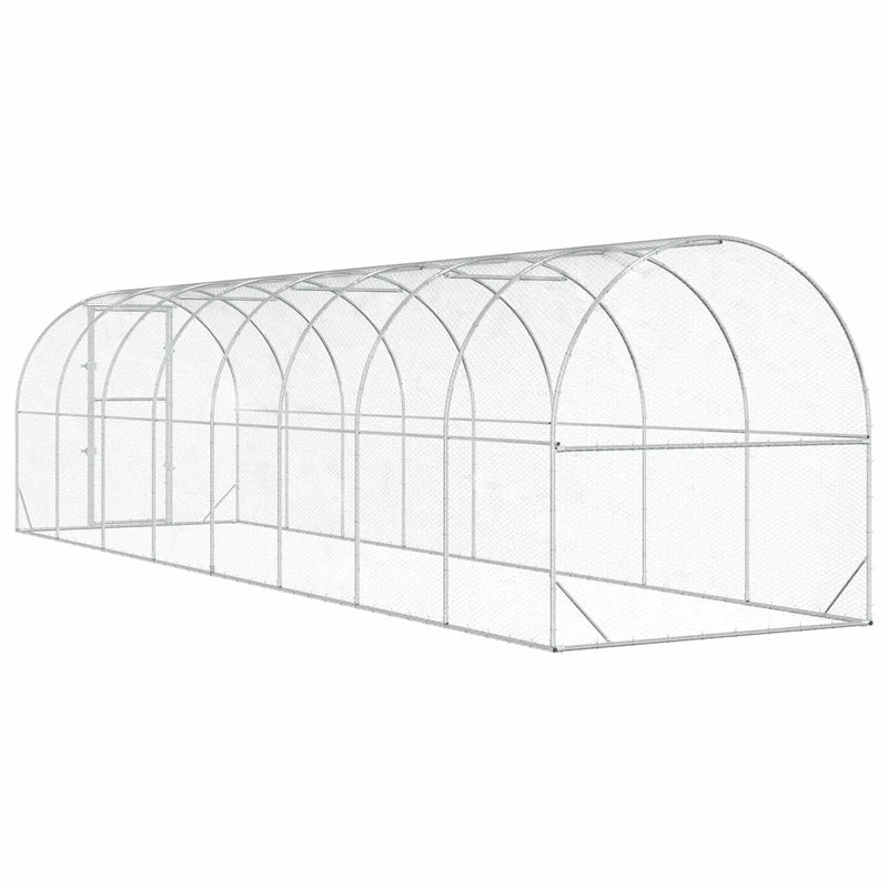 Chicken Coop Silver 800 x 200 x 200 cm Galvanised Steel