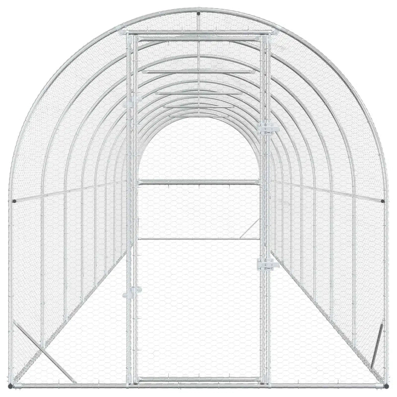 Chicken Coop Silver 1000 x 200 x 200 cm Galvanised Steel