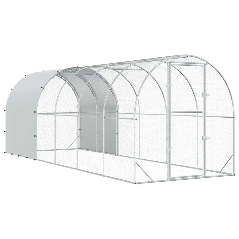 Chicken Coop Silver 600 x 200 x 200 cm Galvanised Steel