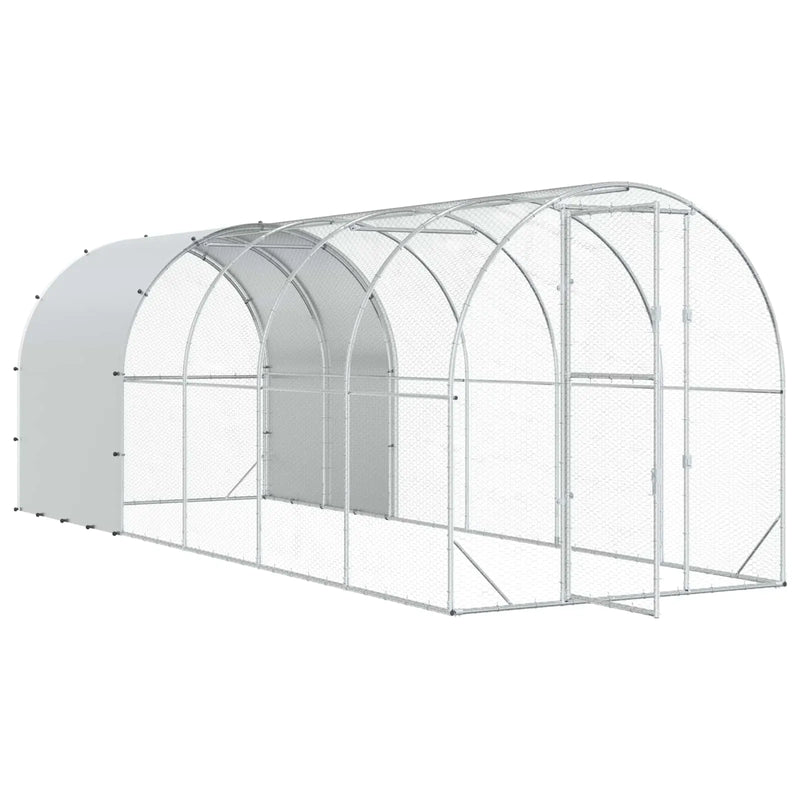 Chicken Coop Silver 600 x 200 x 200 cm Galvanised Steel