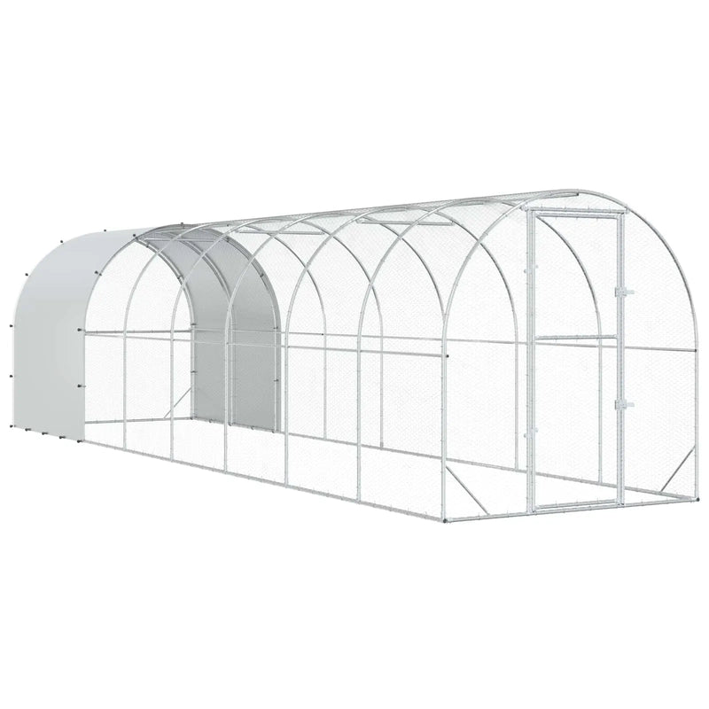Chicken Coop Silver 800 x 200 x 200 cm Galvanised Steel
