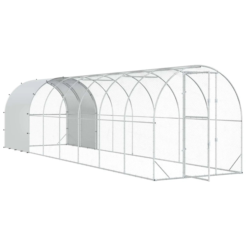 Chicken Coop Silver 800 x 200 x 200 cm Galvanised Steel