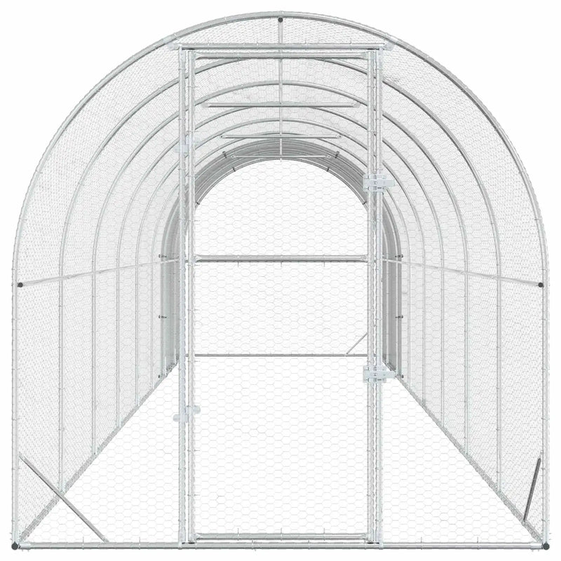 Chicken Coop Silver 800 x 200 x 200 cm Galvanised Steel