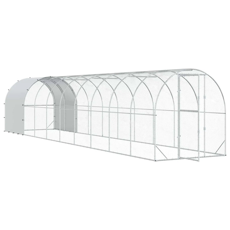 Chicken Coop Silver 1000 x 200 x 200 cm Galvanised Steel