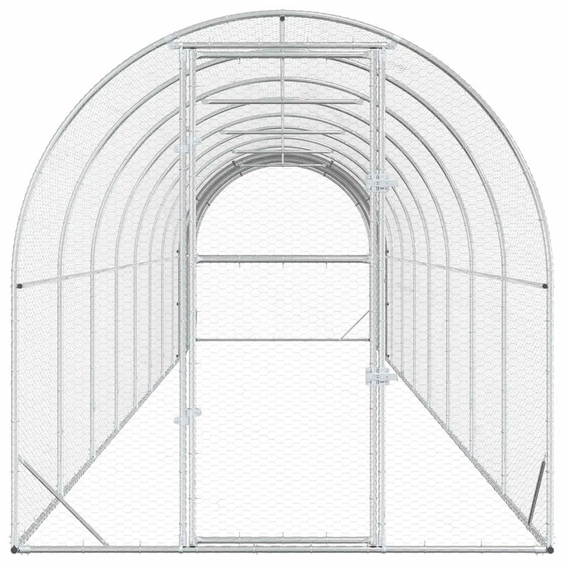 Chicken Coop Silver 1000 x 200 x 200 cm Galvanised Steel