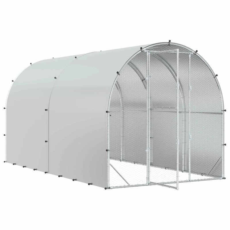 Chicken Coop Silver 400 x 200 x 200 cm Galvanised Steel