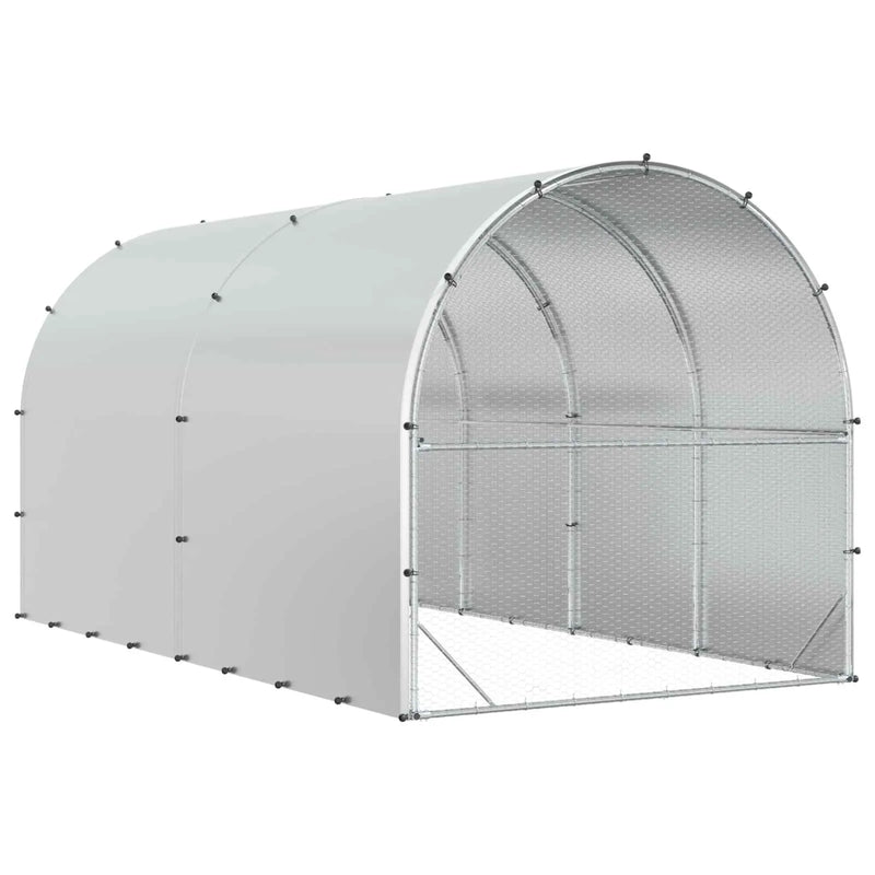 Chicken Coop Silver 400 x 200 x 200 cm Galvanised Steel