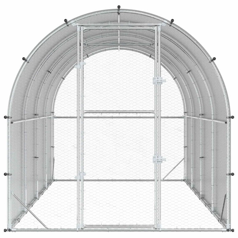 Chicken Coop Silver 400 x 200 x 200 cm Galvanised Steel