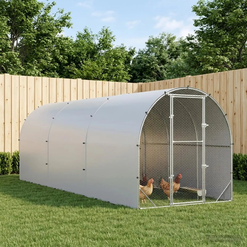 Chicken Coop Silver 600 x 200 x 200 cm Galvanised Steel