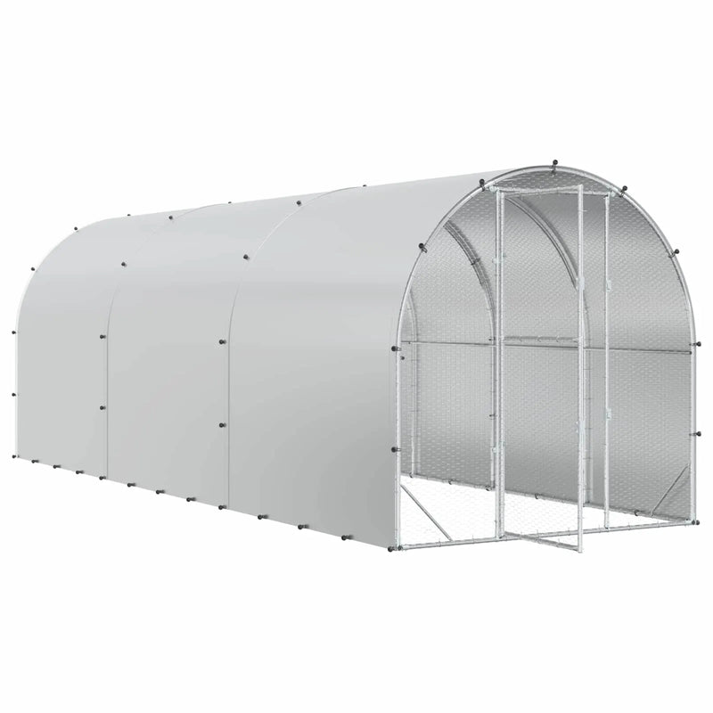 Chicken Coop Silver 600 x 200 x 200 cm Galvanised Steel