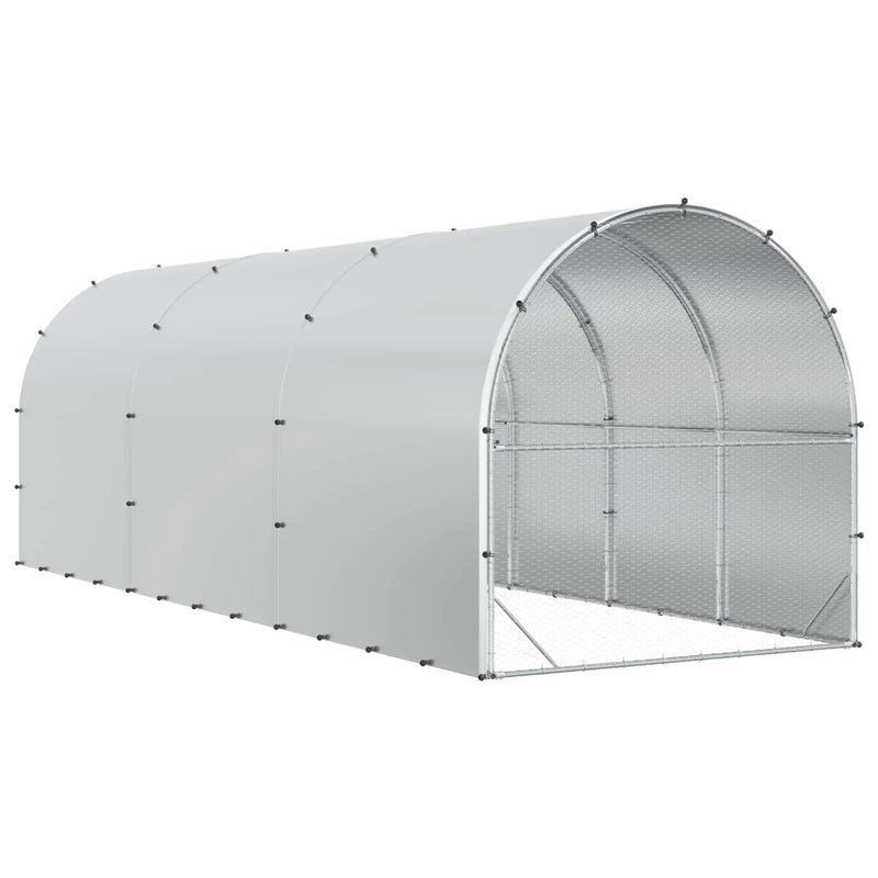 Chicken Coop Silver 600 x 200 x 200 cm Galvanised Steel