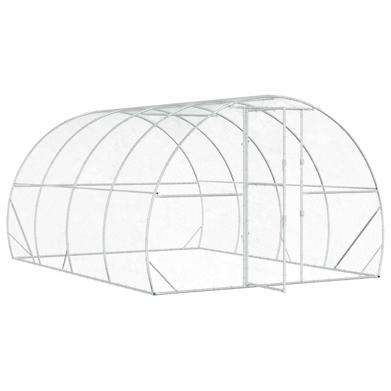 Chicken Coop Silver 400 x 300 x 200 cm Galvanised Steel