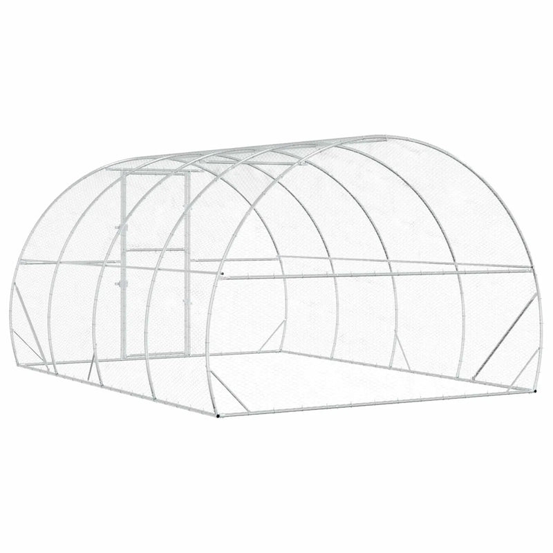 Chicken Coop Silver 400 x 300 x 200 cm Galvanised Steel