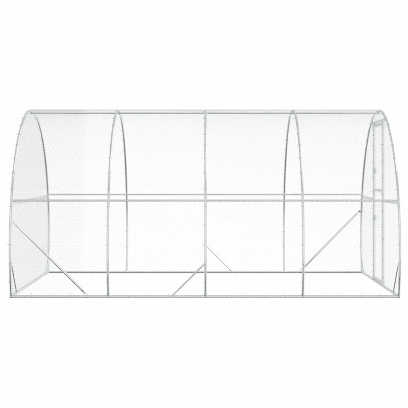 Chicken Coop Silver 400 x 300 x 200 cm Galvanised Steel