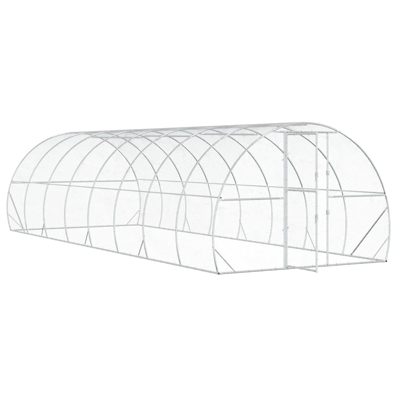 Chicken Coop Silver 800 x 300 x 200 cm Galvanised Steel