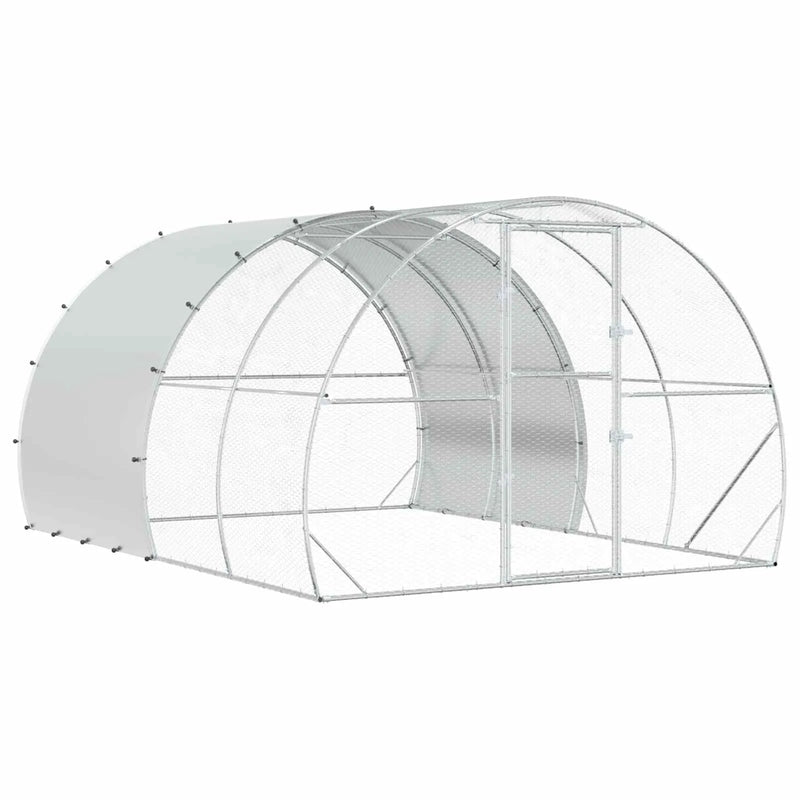 Chicken Coop Silver 400 x 300 x 200 cm Galvanised Steel