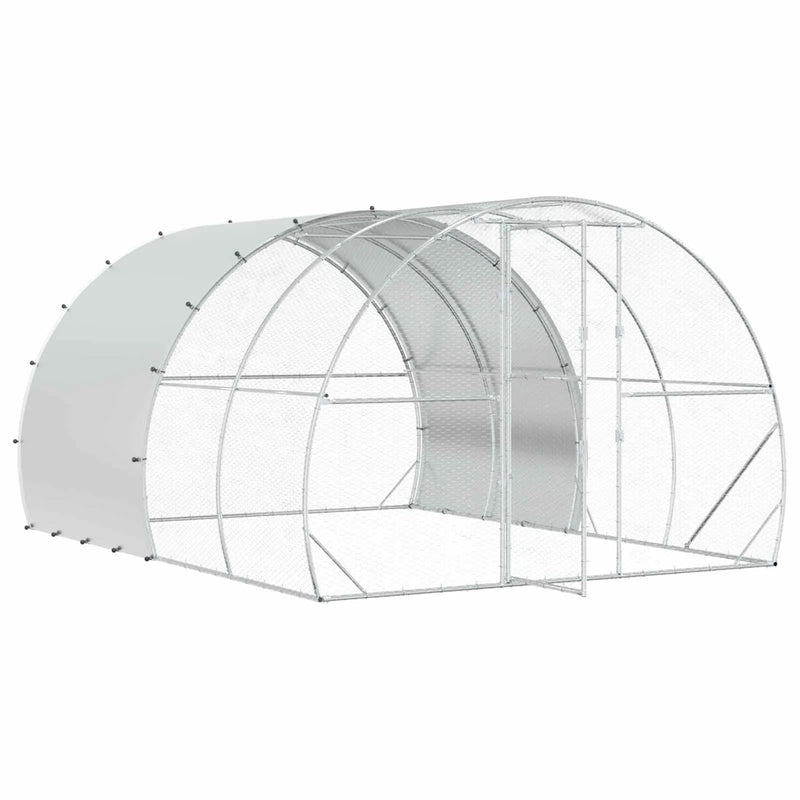 Chicken Coop Silver 400 x 300 x 200 cm Galvanised Steel
