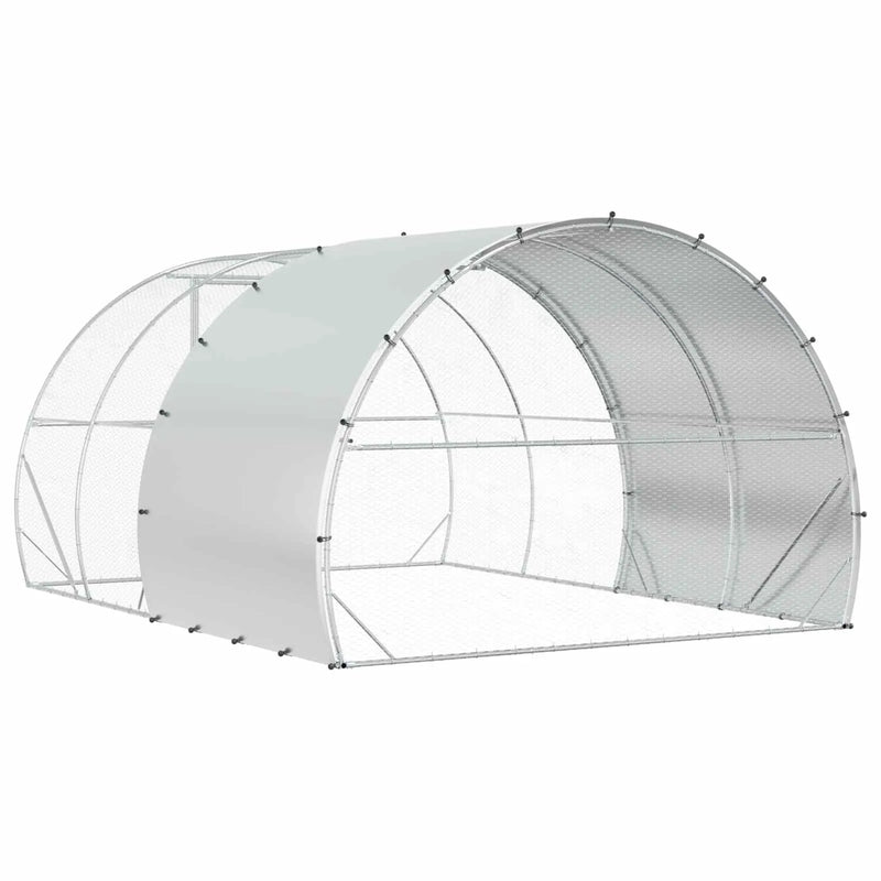 Chicken Coop Silver 400 x 300 x 200 cm Galvanised Steel